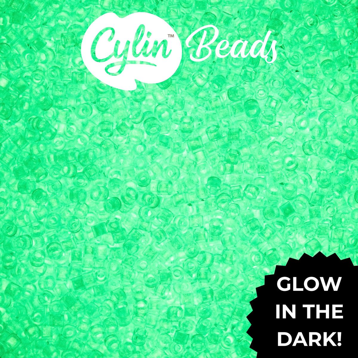 CY11-1152 11/0 Cylin Beads Glow in Dark Turquoise