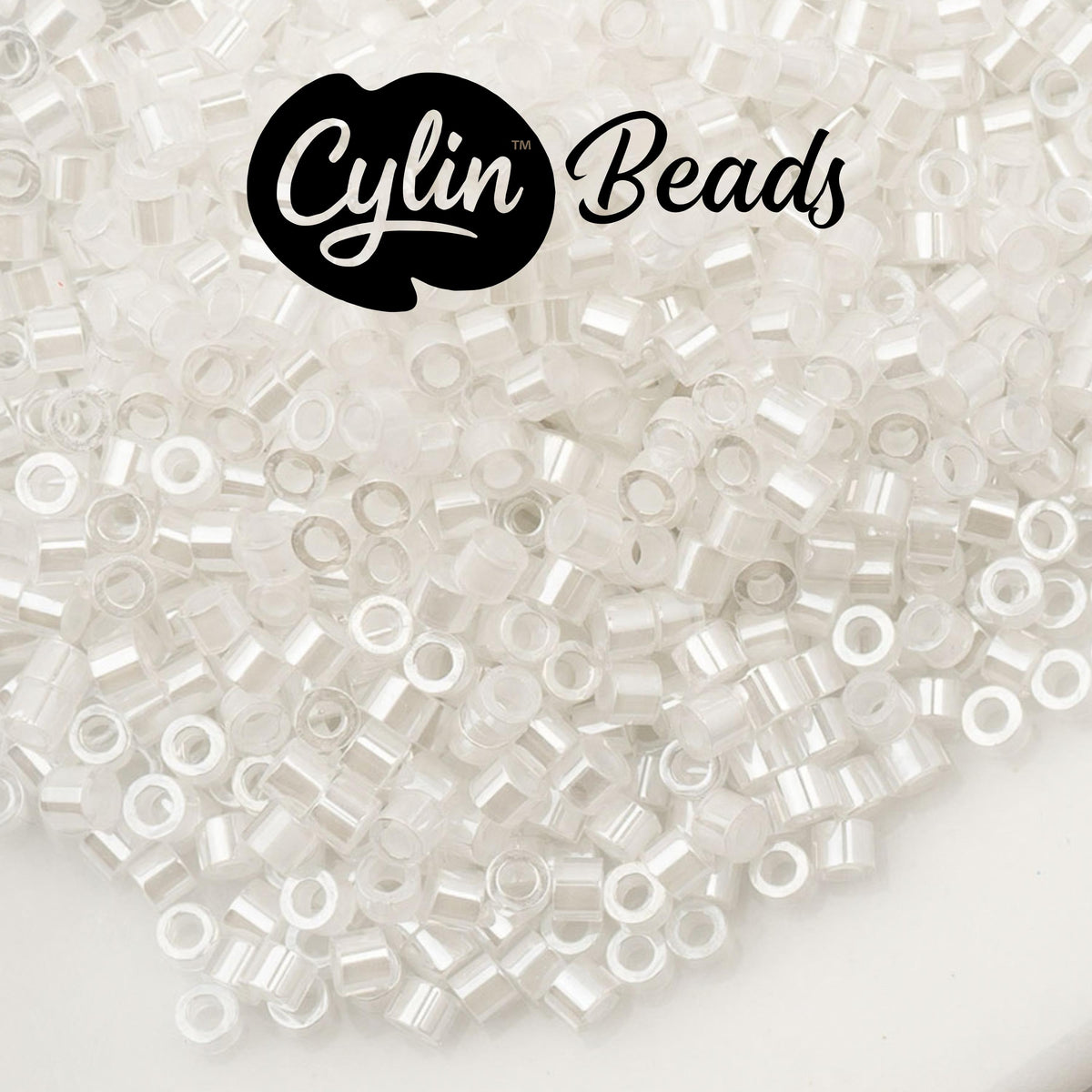 CY11-1015 11/0 Cylin Beads White Lined AB