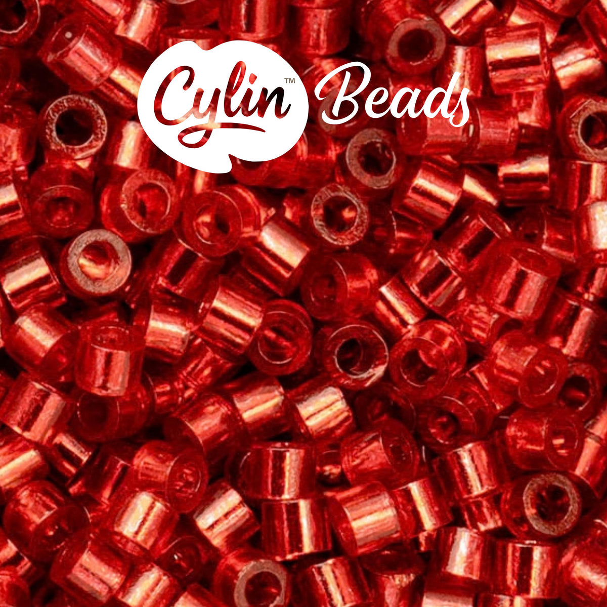 CY11-1040 11/0 Cylin Beads Silverlined Red