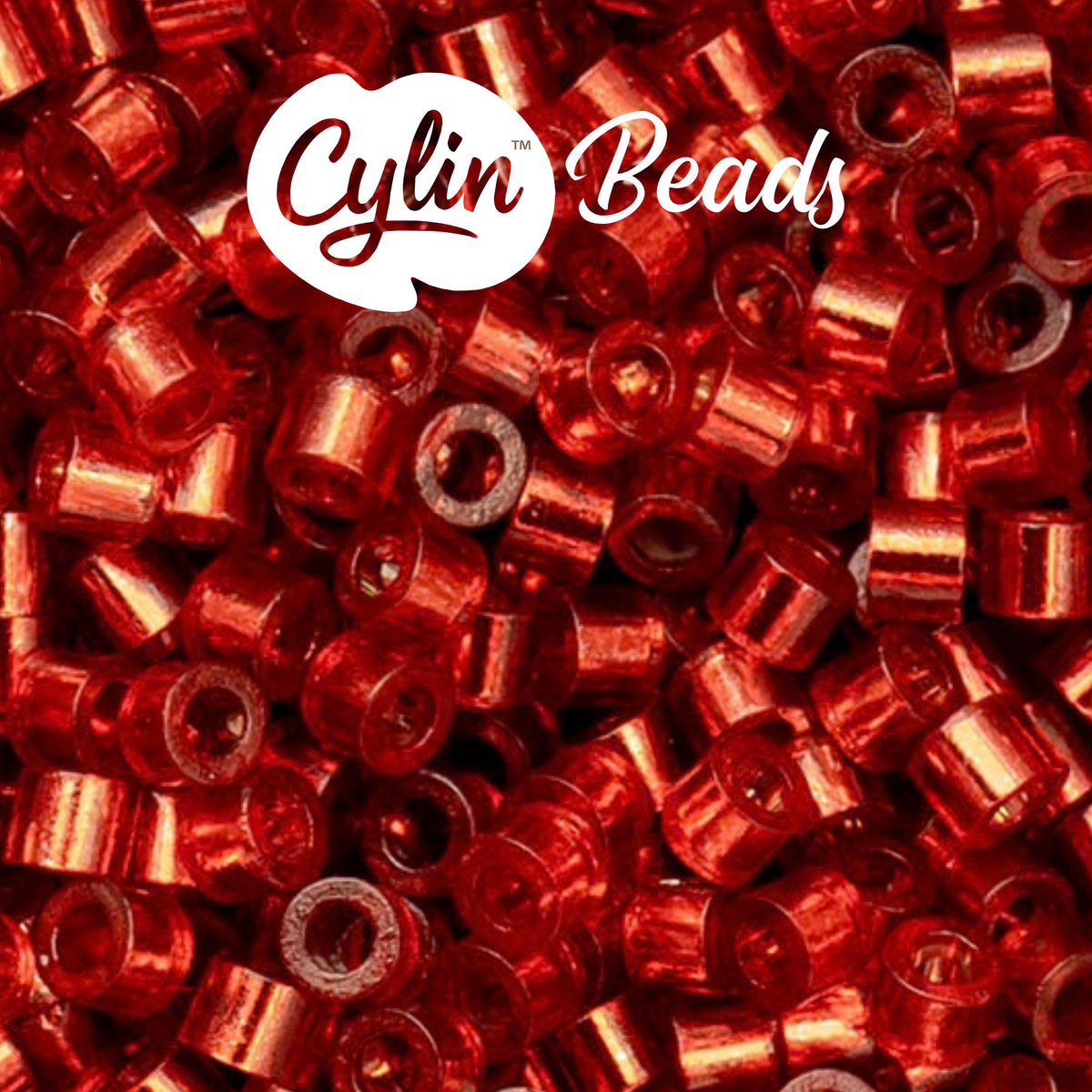 CY11-1041 11/0 Cylin Beads Silverlined Ruby Red