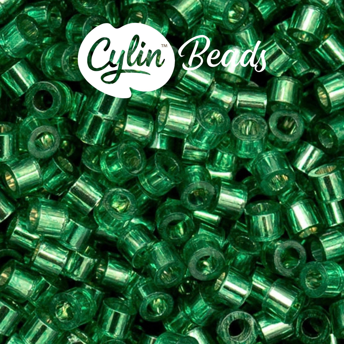 CY11-1042 11/0 Cylin Beads Silverlined Emerald