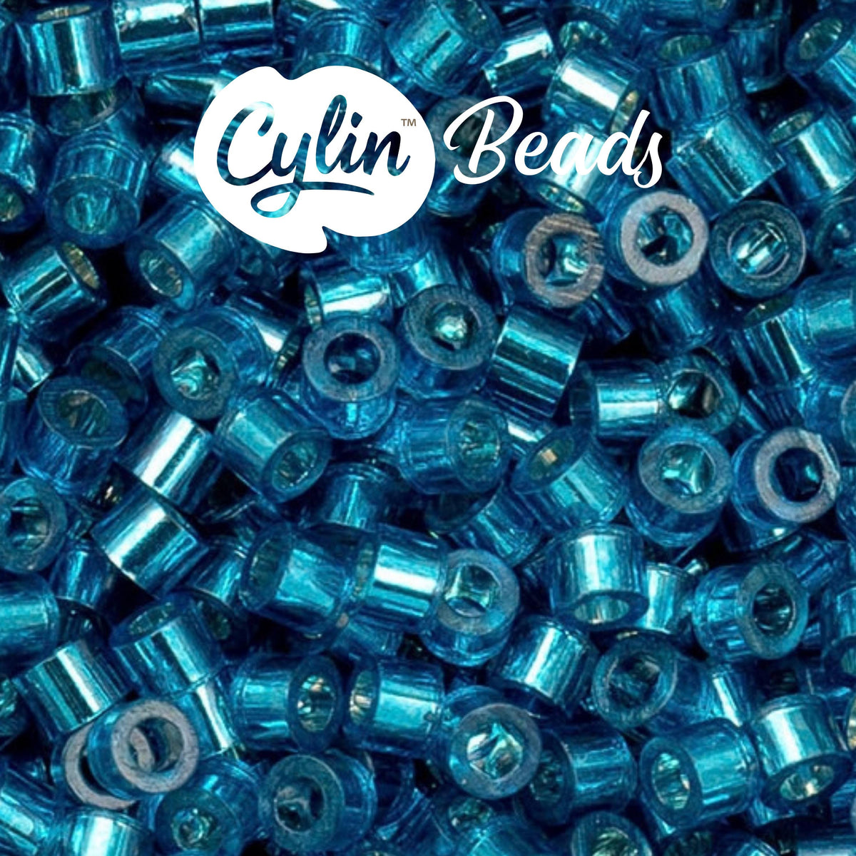CY11-1019 11/0 Cylin Beads Silverlined Capri Blue