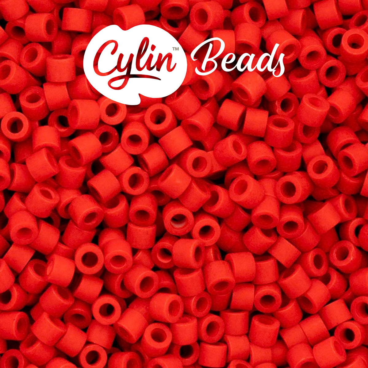CY11-1071 11/0 Cylin Beads Opaque Matte Vermillion Red