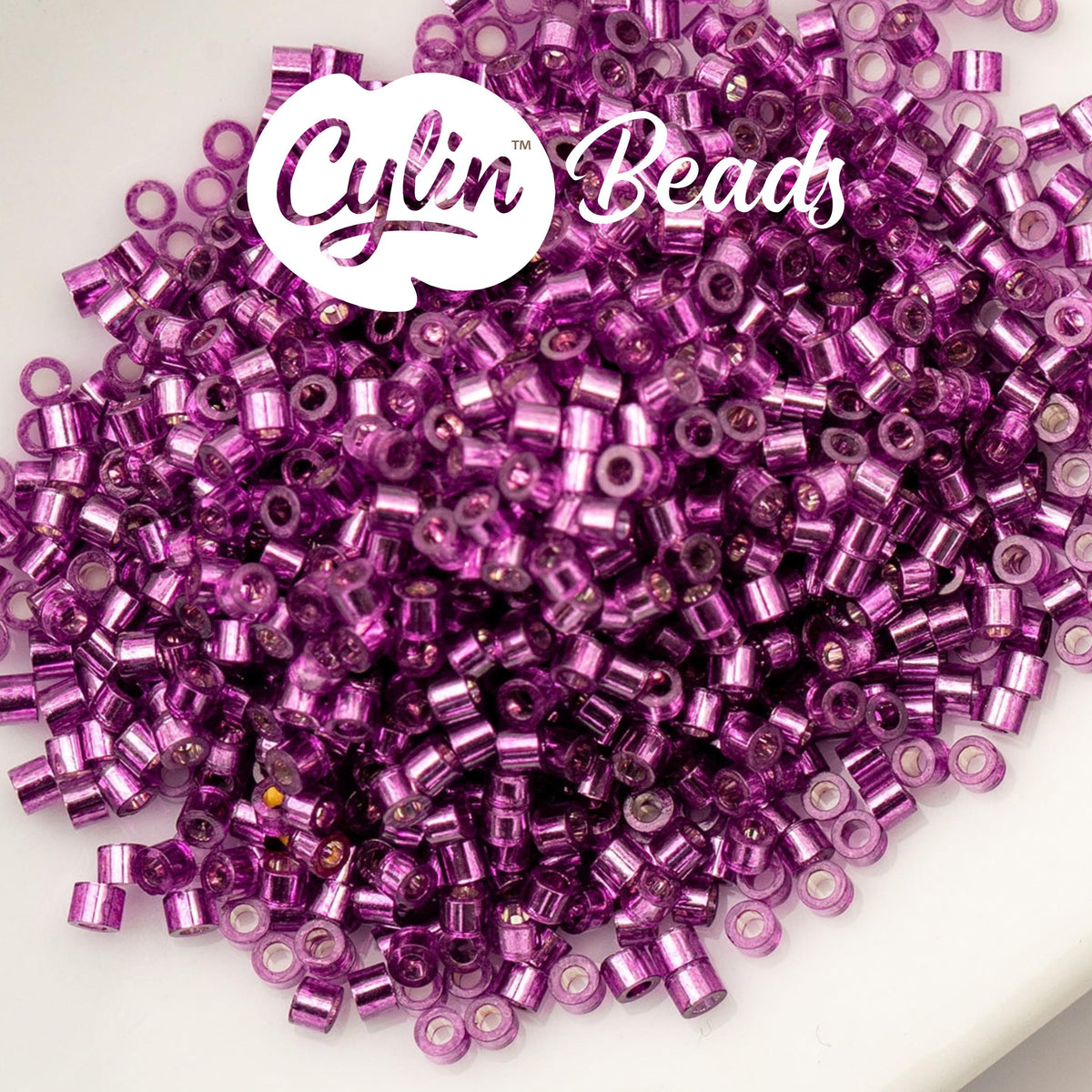CY11-1085 11/0 Cylin Beads Silverlined Magenta