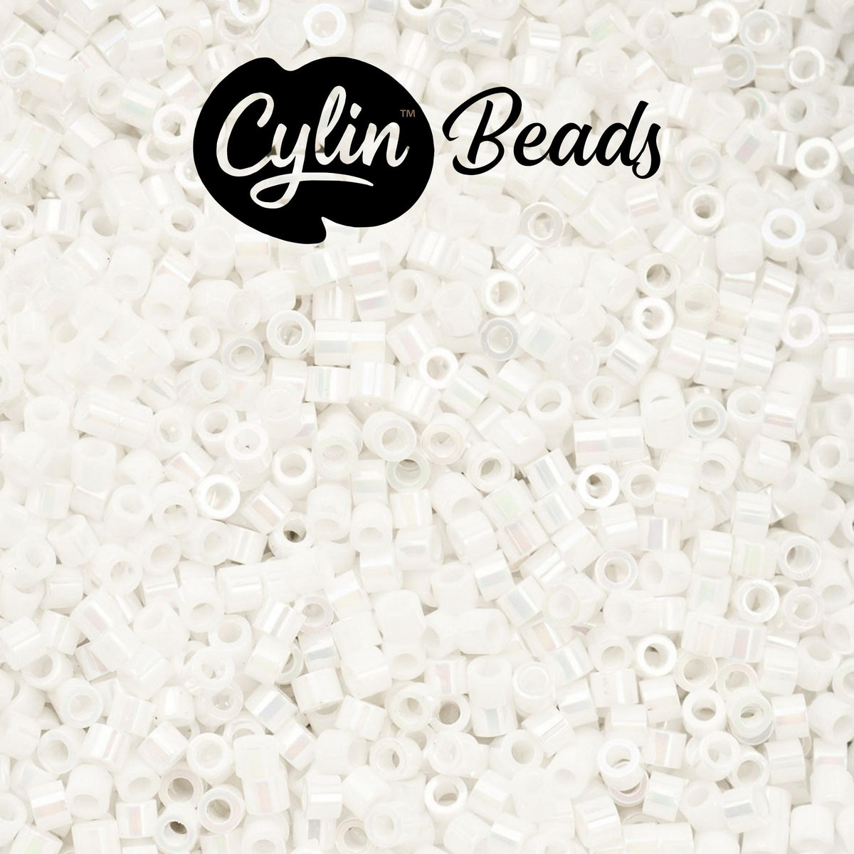 CY11-1025 11/0 Cylin Beads White Pearl AB