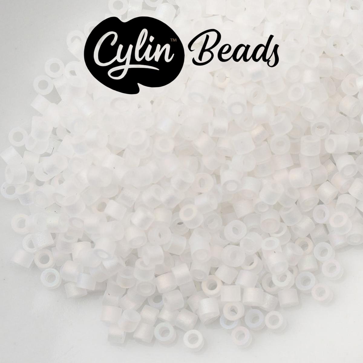 CY11-1173 11/0 Cylin Beads Matte White Macaron AB