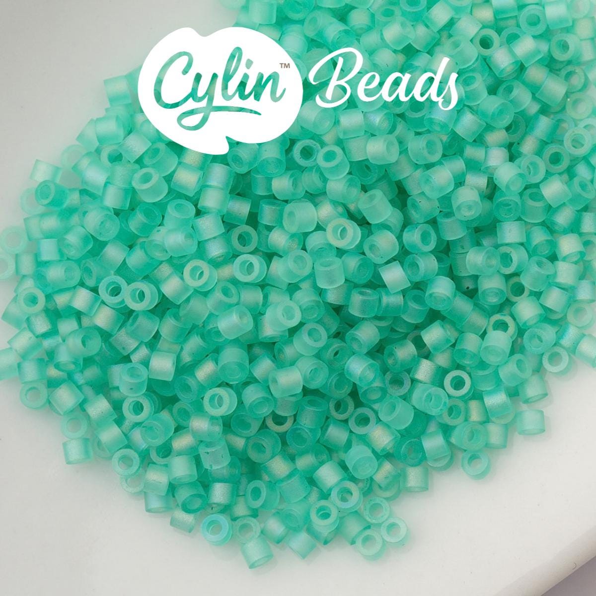 CY11-1186 11/0 Cylin Beads Matte Green Turquoise Macaron AB