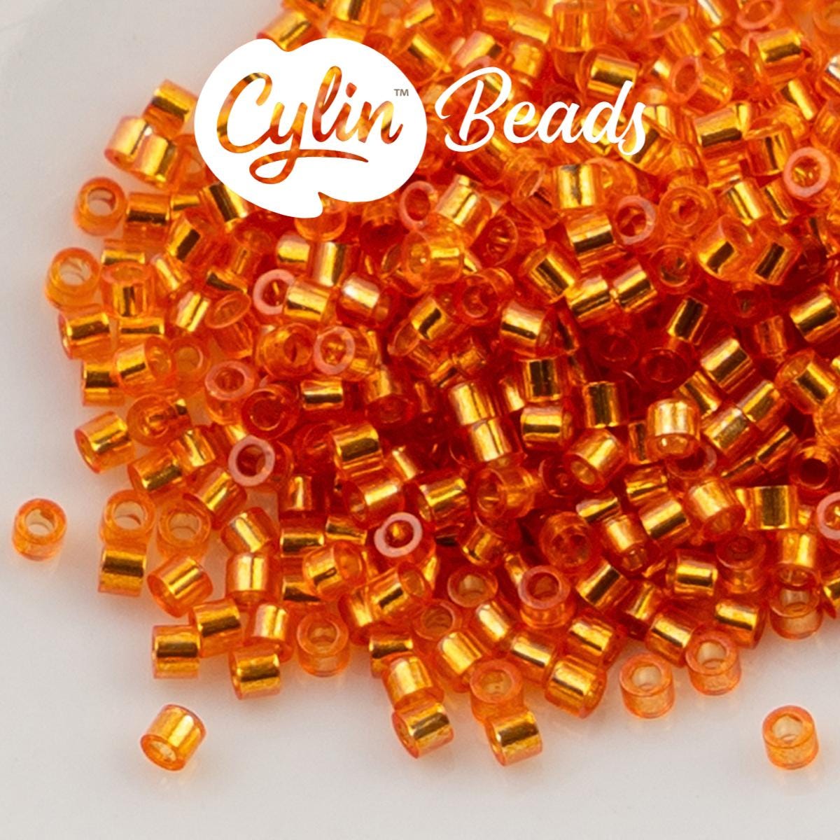 CY11-1201 11/0 Cylin Beads Silverlined Orange