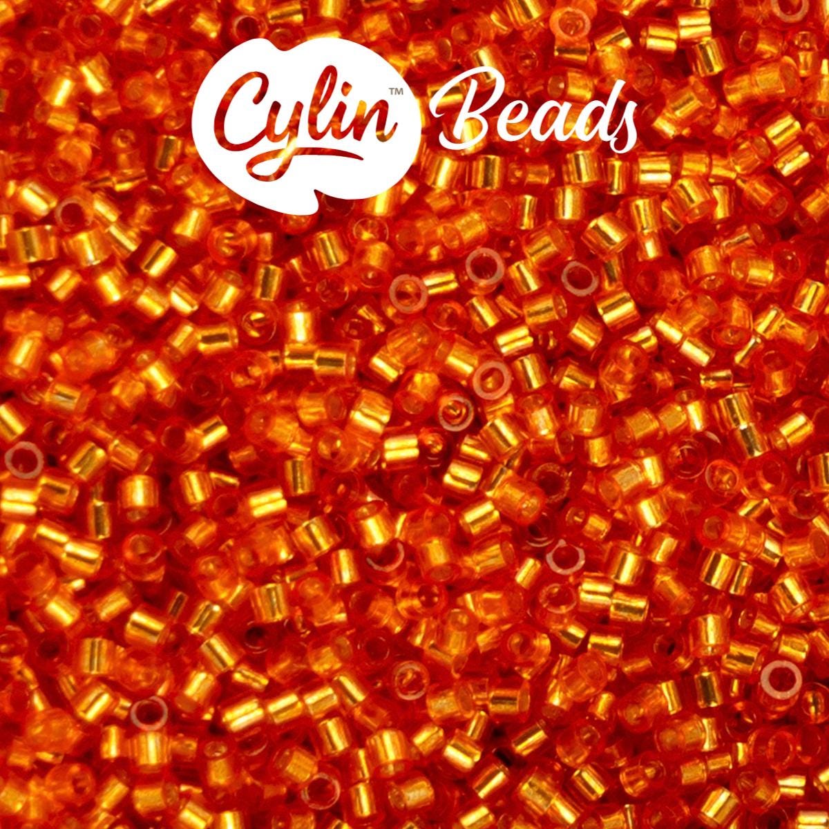 CY11-1201 11/0 Cylin Beads Silverlined Orange