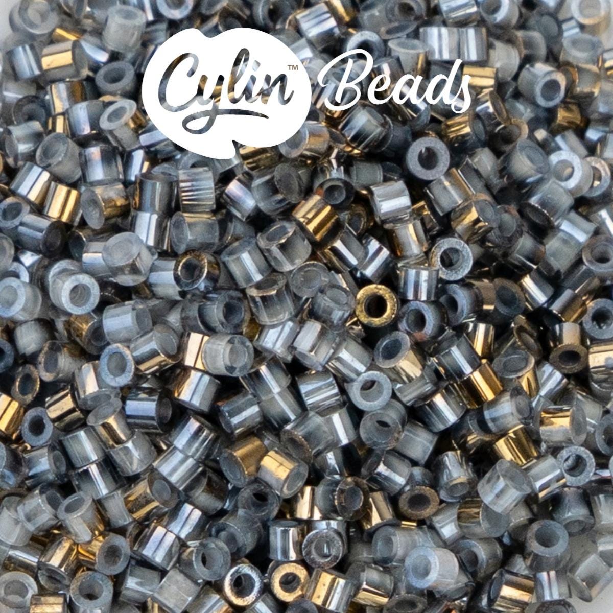 CY11-1230 11/0 Cylin Beads Gilded Halo Antique Silver
