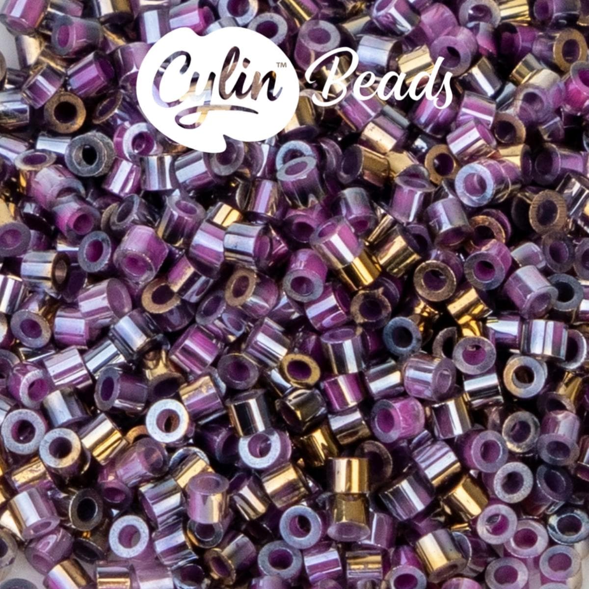 CY11-1233 11/0 Cylin Beads Gilded Halo Orchid Glow