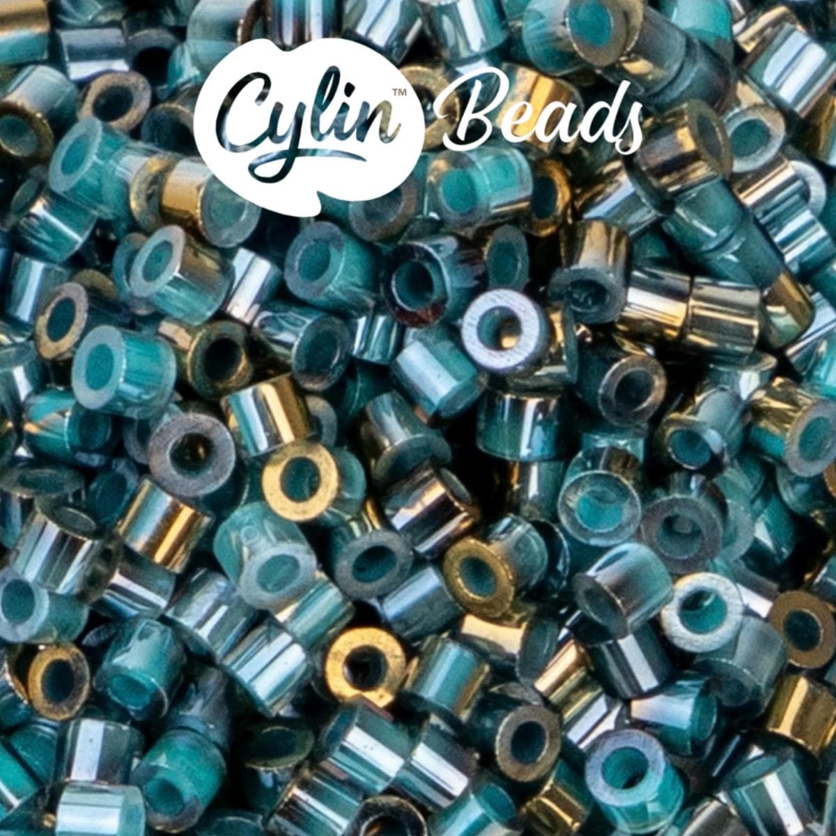 CY11-1237 11/0 Cylin Beads Gilded Halo Frosted Blue