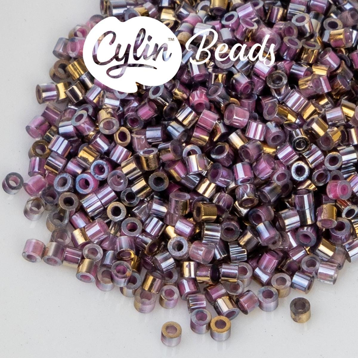 CY11-1239 11/0 Cylin Beads Gilded Halo Rose