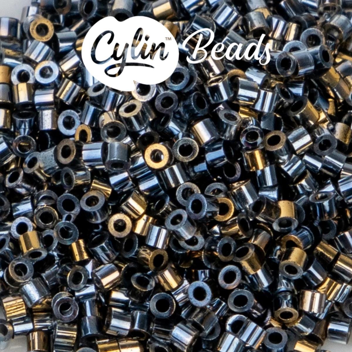 CY11-1240 11/0 Cylin Beads Gilded Halo Gunmetal