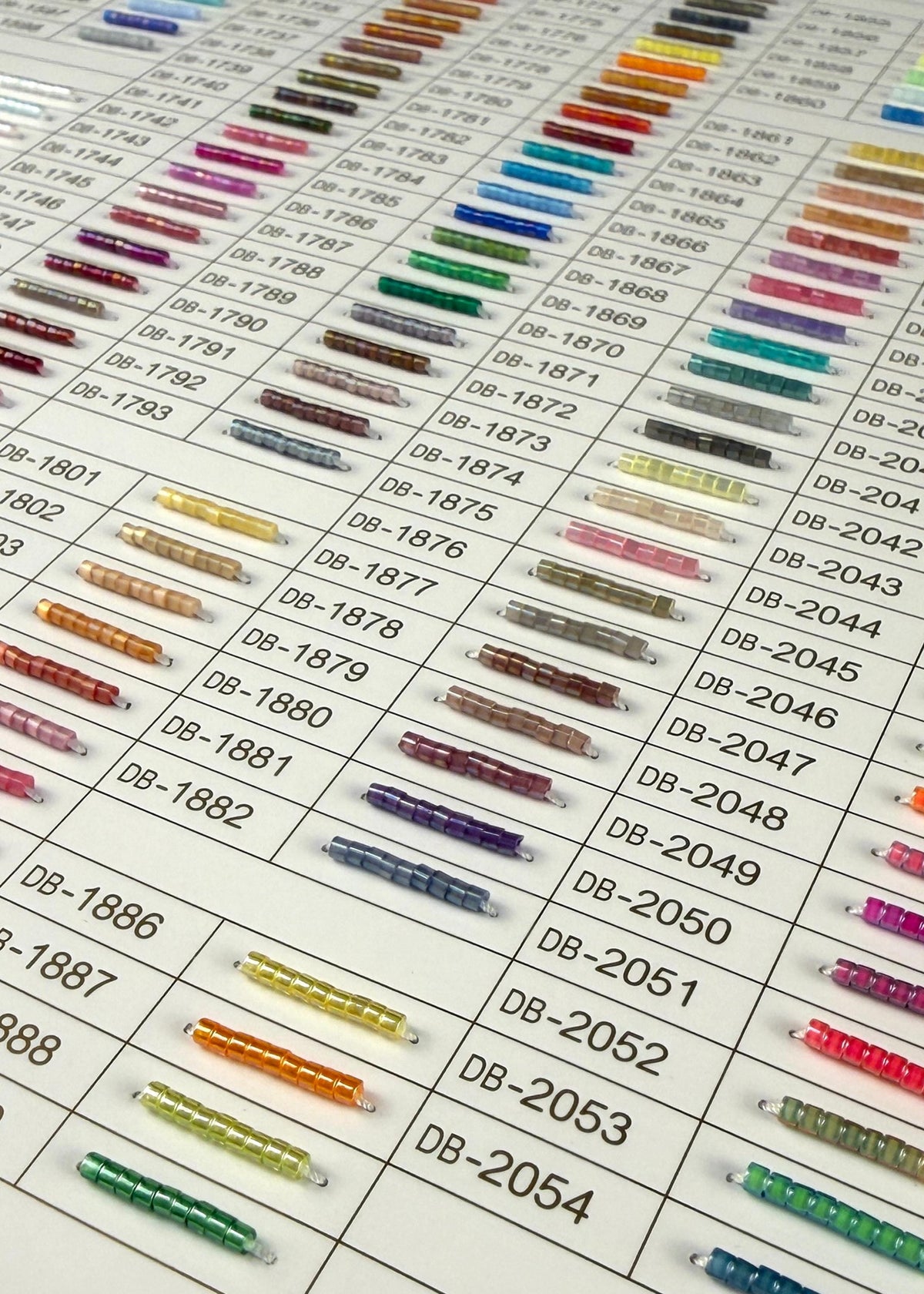 11/0 Miyuki Delica Professional Full Catalog Sample Cards