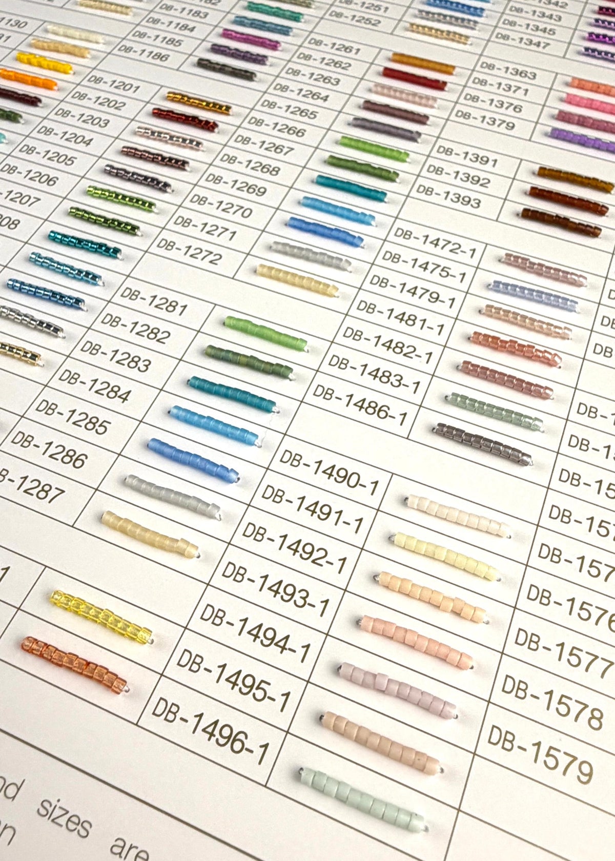 11/0 Miyuki Delica Professional Full Catalog Sample Cards