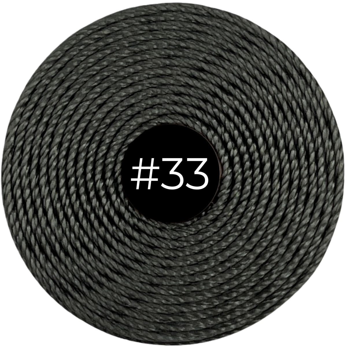 Gunmetal #33 S-Lon Bead Cord TEX 210 77yd 0.5mm