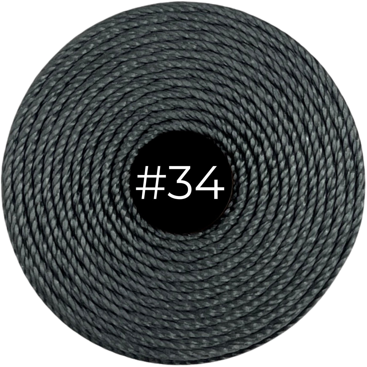 Grey #34 S-Lon Bead Cord TEX 210 77yd 0.5mm