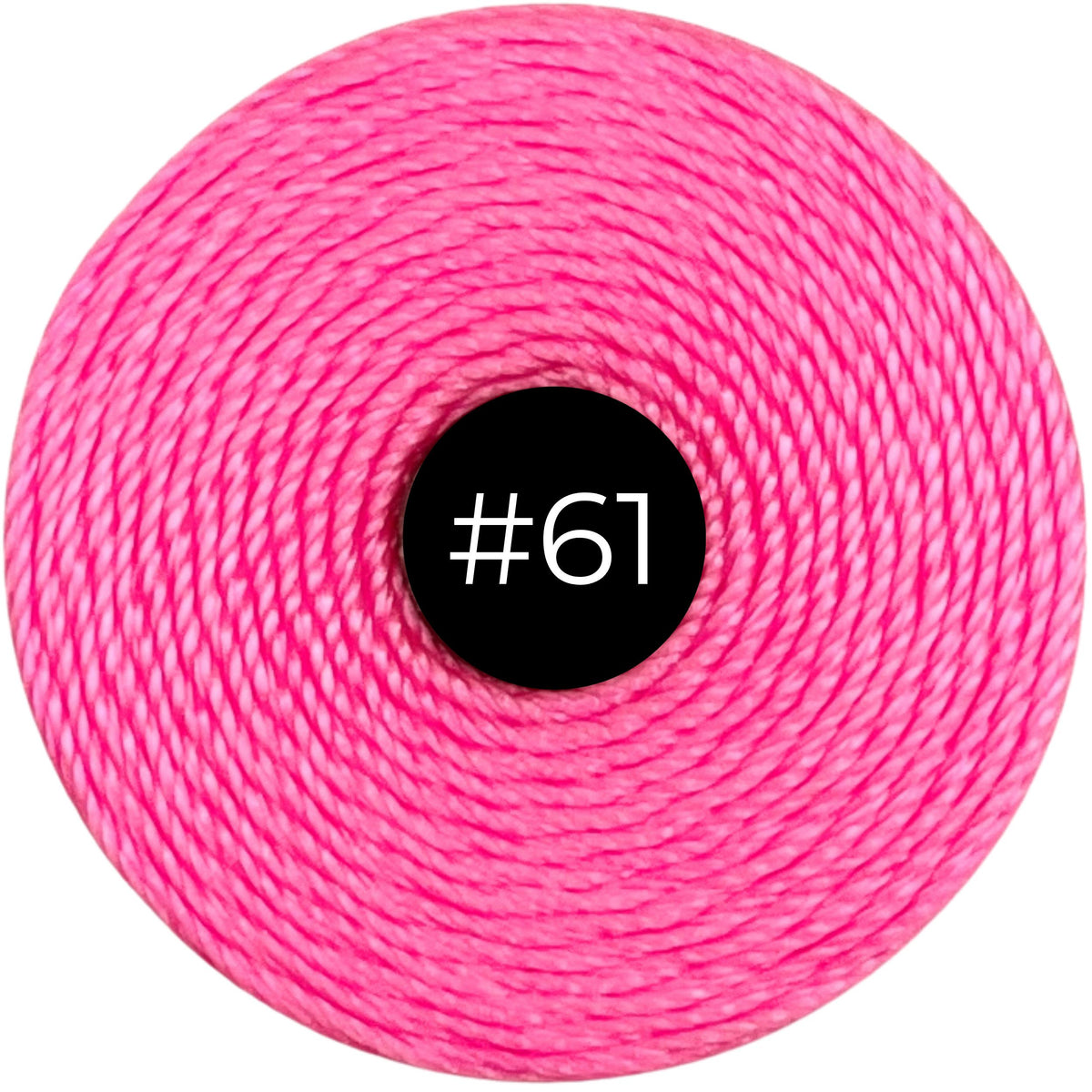 Neon Pink #61 S-Lon Bead Cord TEX 210 77yd 0.5mm