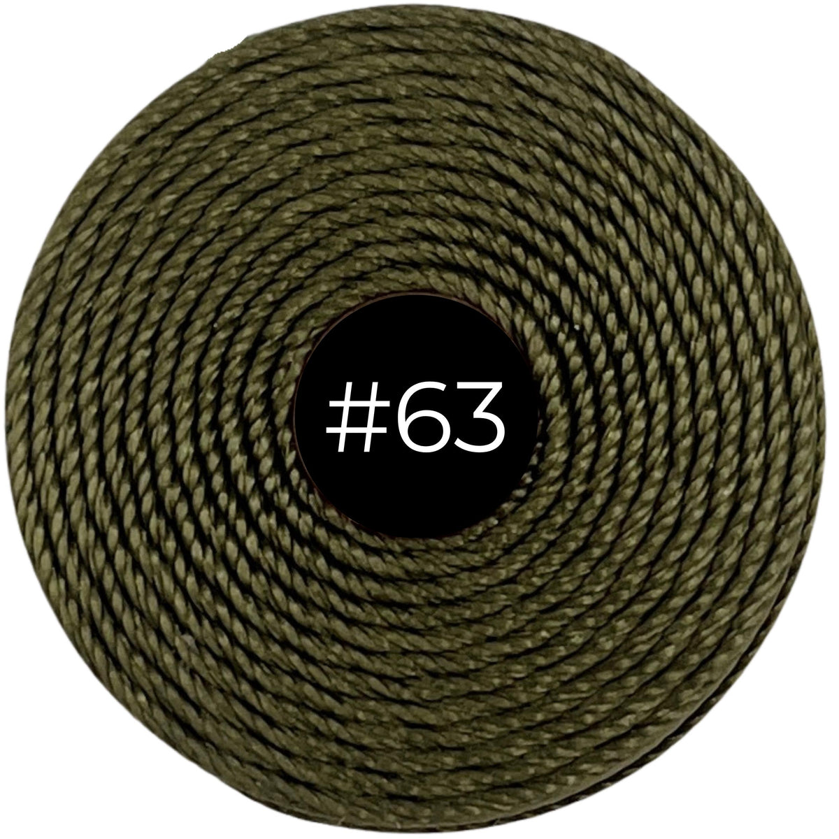 Olive #63 S-Lon Bead Cord TEX 210 77yd 0.5mm