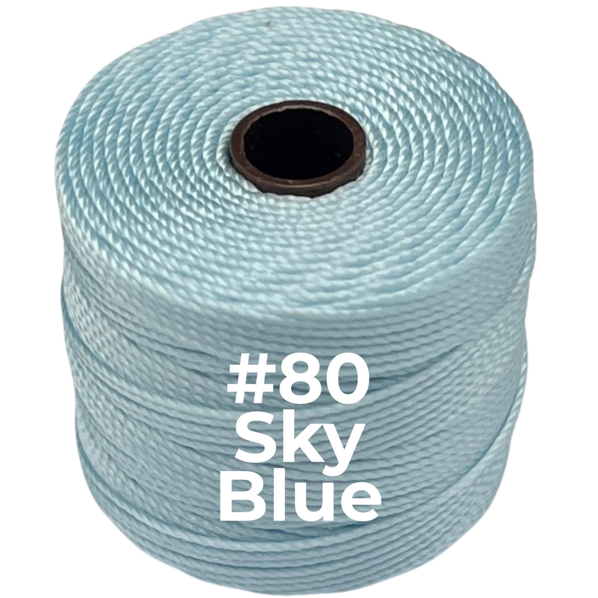 Sky Blue #80 S-Lon Bead Cord TEX 210 77yd 0.5mm