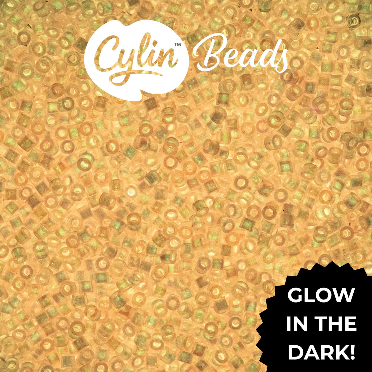CY11-1117 11/0 Cylin Beads Glow in Dark AB Pink