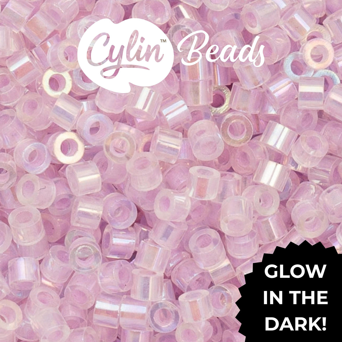 CY11-1120 11/0 Cylin Beads Glow in Dark AB Violet