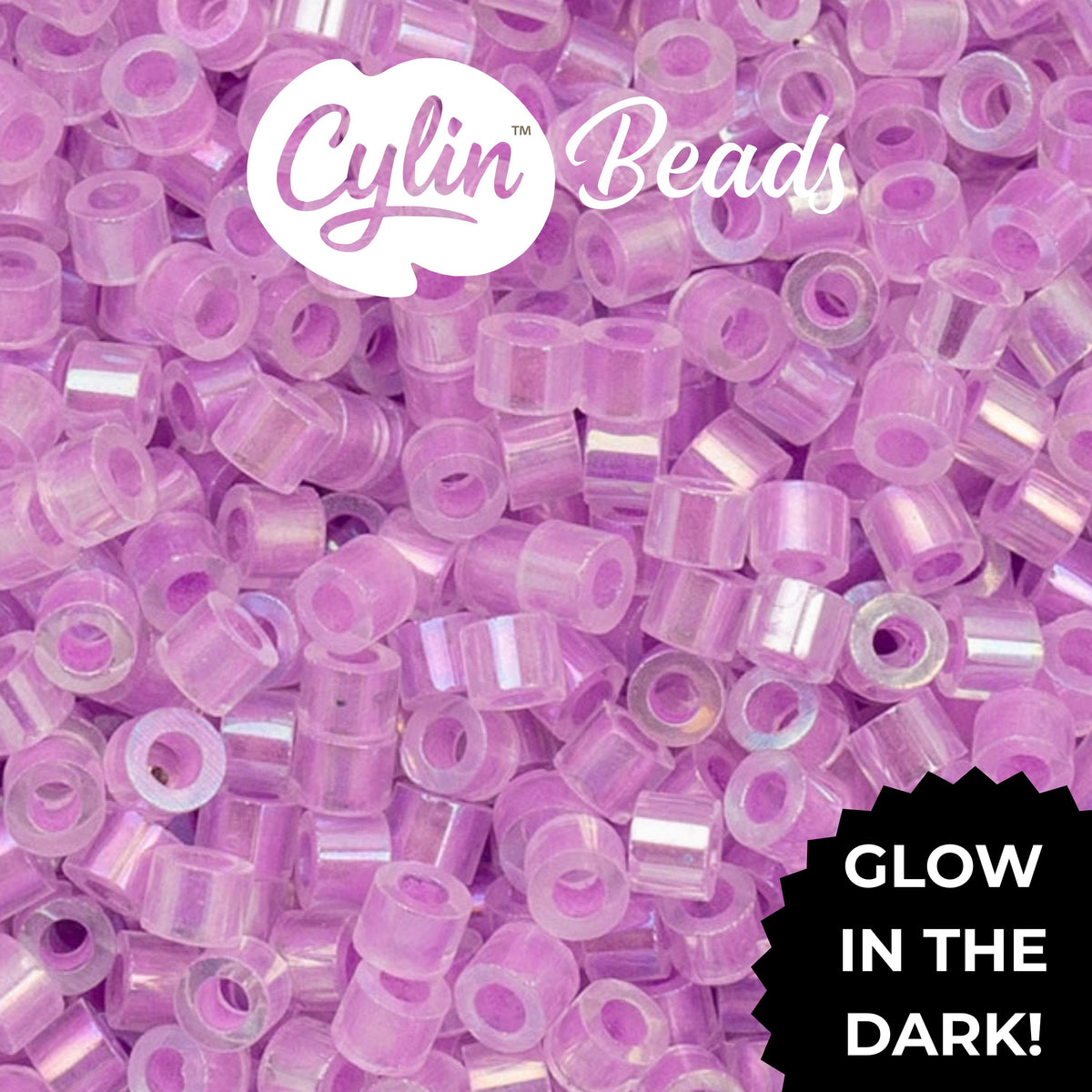 CY11-1121 11/0 Cylin Beads Glow in Dark AB Purple