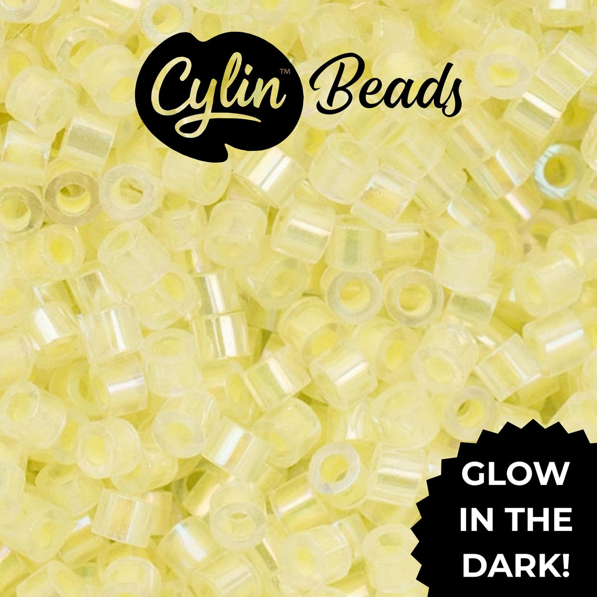 CY11-1122 11/0 Cylin Beads Glow in Dark AB Yellow