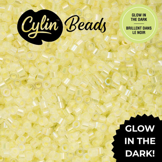 CY11-1122 11/0 Cylin Beads Glow in Dark AB Yellow
