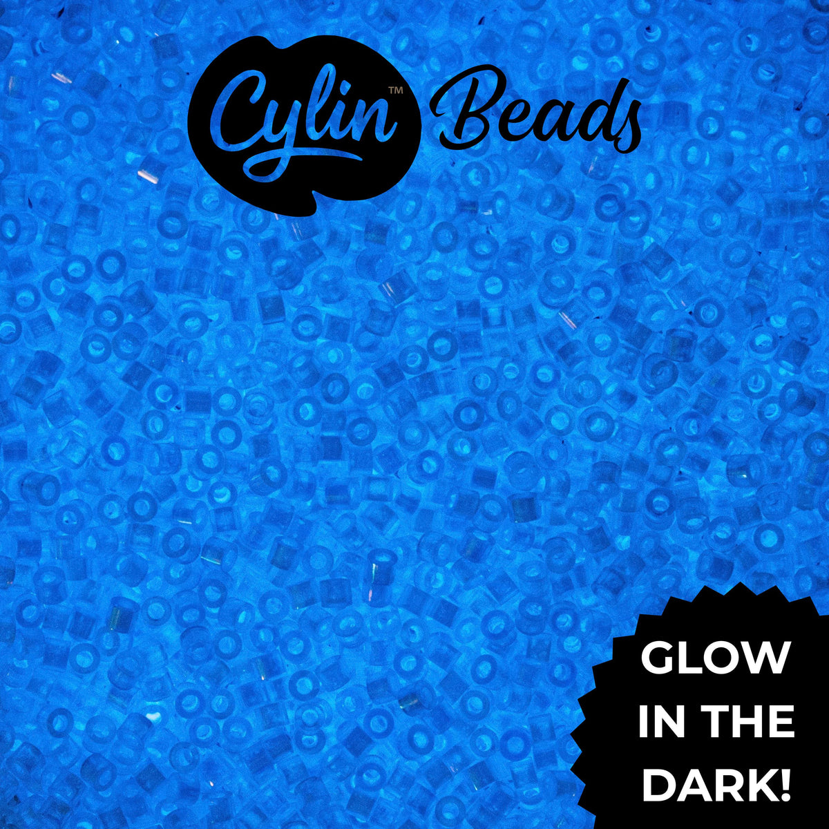 CY11-1131 11/0 Cylin Beads Glow in Dark AB Sky