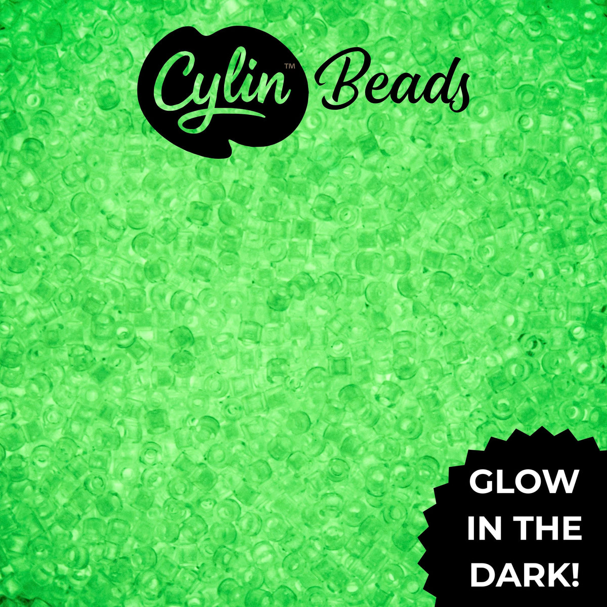CY11-1134 11/0 Cylin Beads Glow in Dark White to Green
