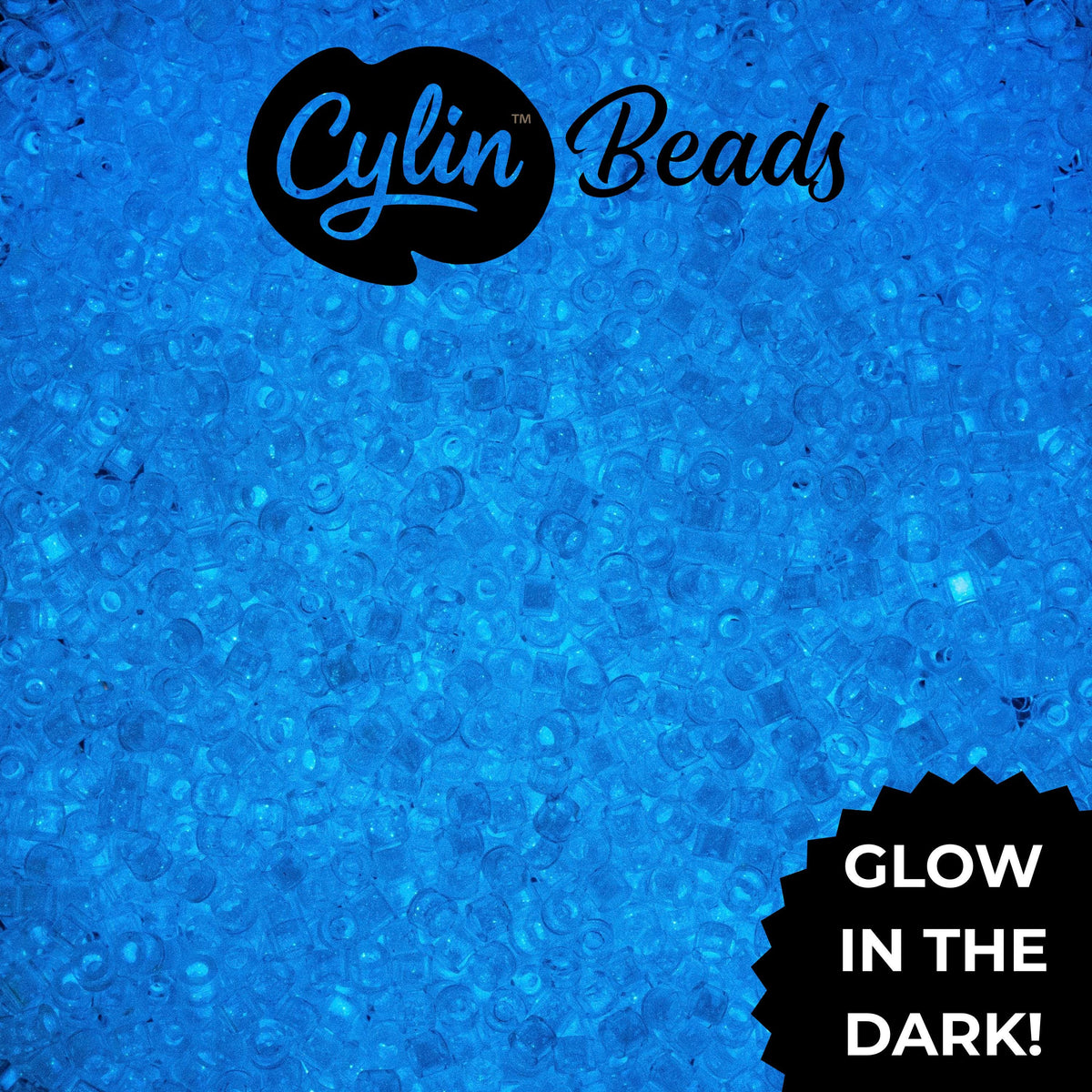 CY11-1136 11/0 Cylin Beads Glow in Dark White to Sky