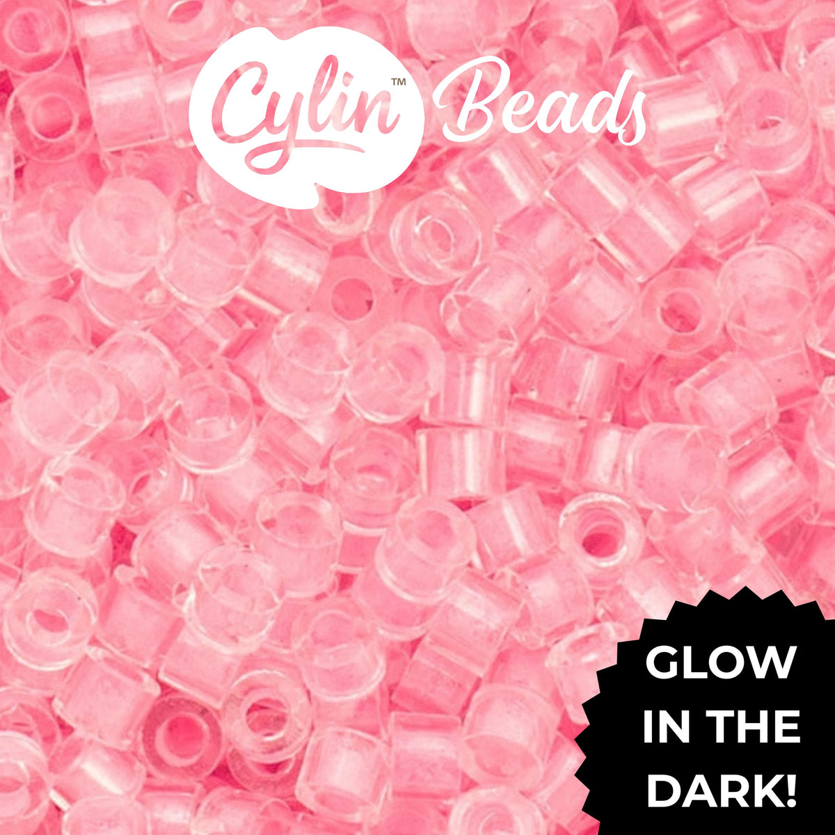 CY11-1138 11/0 Cylin Beads Glow in Dark Neon Pink