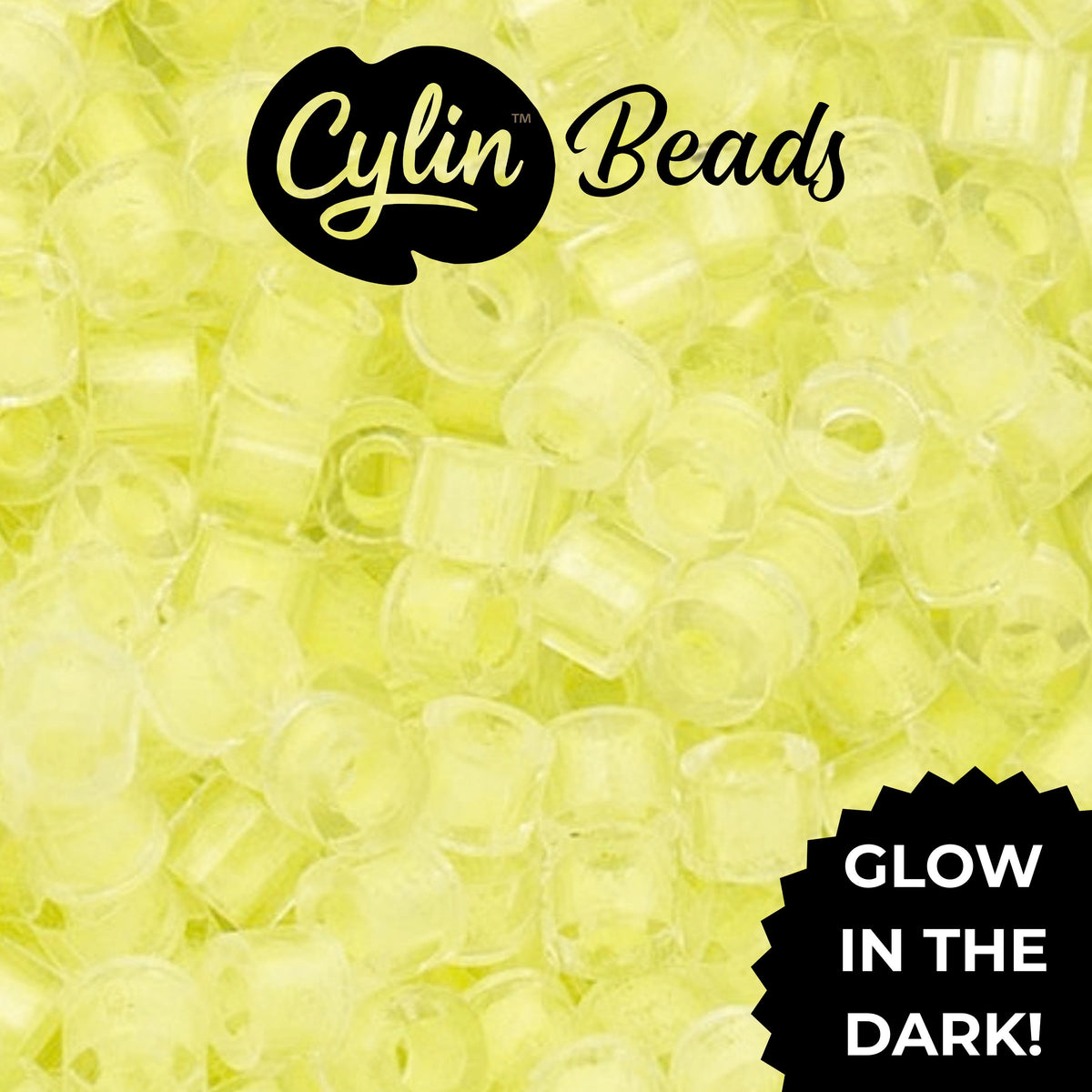 CY11-1143 11/0 Cylin Beads Glow in Dark Neon Yellow