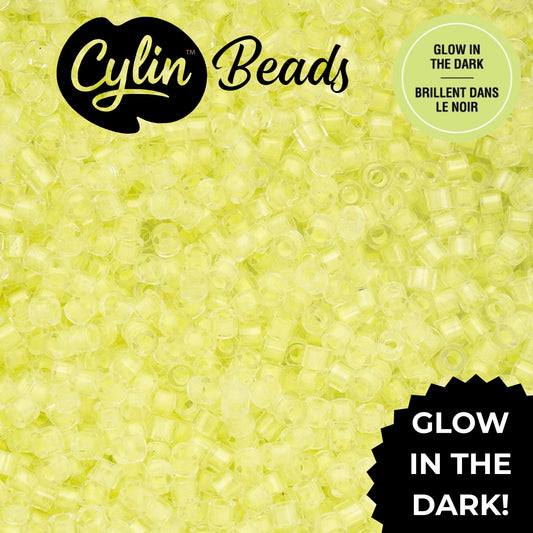 CY11-1143 11/0 Cylin Beads Glow in Dark Neon Yellow