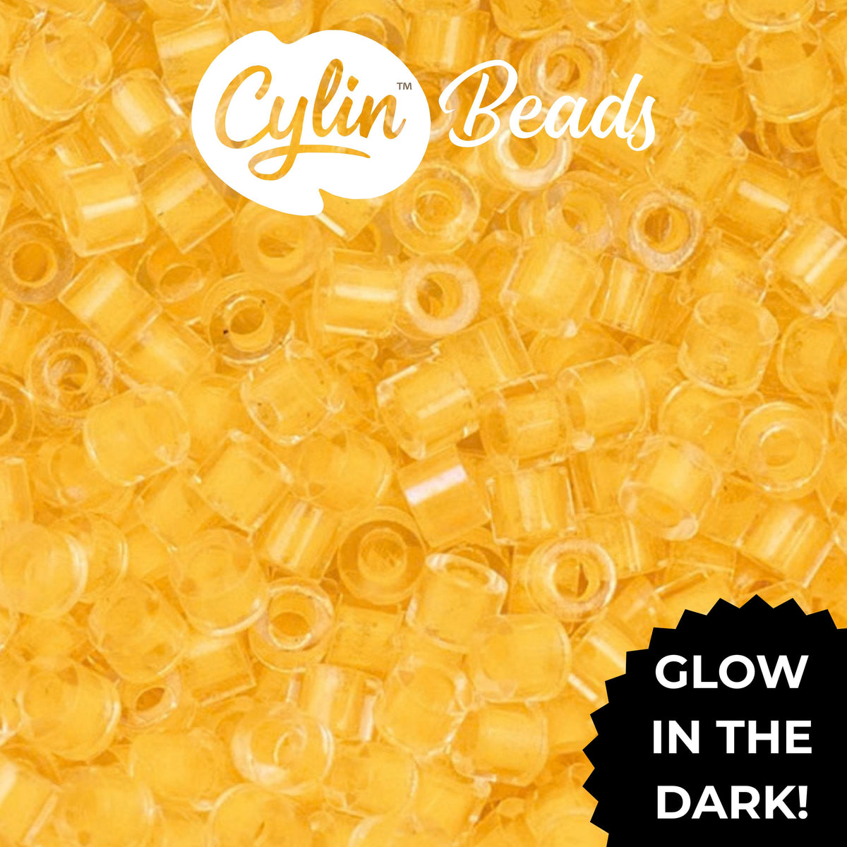 CY11-1147 11/0 Cylin Beads Glow in Dark Light Yellow