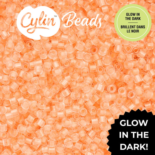CY11-1148 11/0 Cylin Beads Glow in Dark Orange