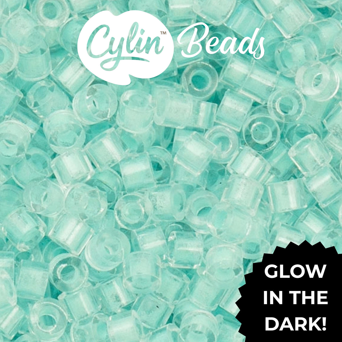 CY11-1152 11/0 Cylin Beads Glow in Dark Turquoise
