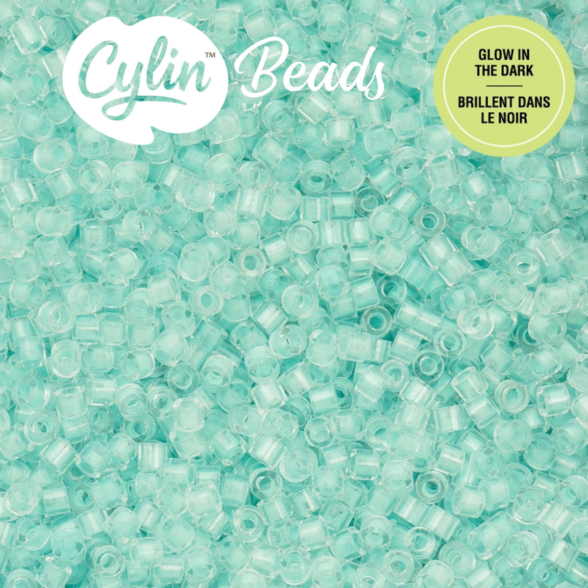 CY11-1152 11/0 Cylin Beads Glow in Dark Turquoise