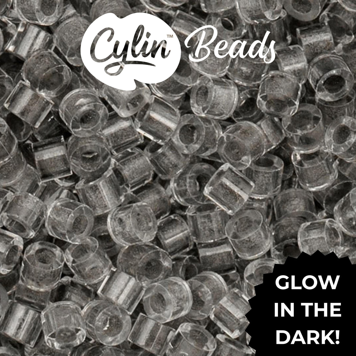 CY11-1153 11/0 Cylin Beads Glow in Dark Grey