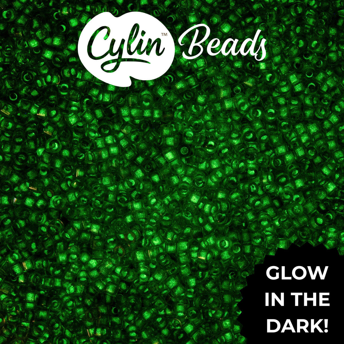 CY11-1153 11/0 Cylin Beads Glow in Dark Grey