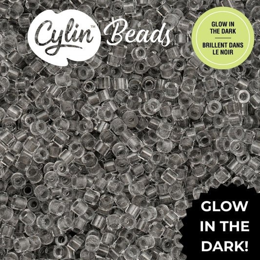 CY11-1153 11/0 Cylin Beads Glow in Dark Grey
