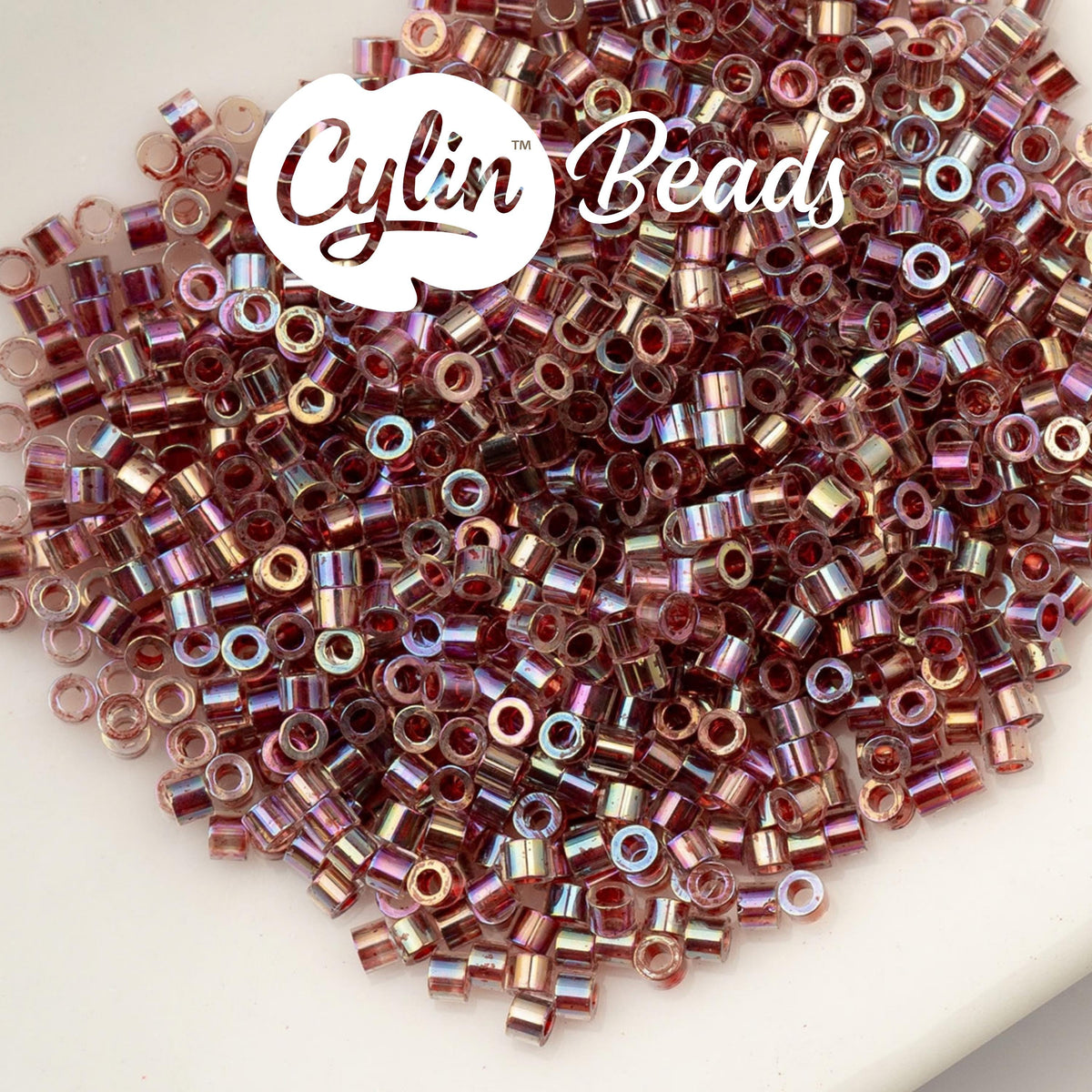 CY11-1018 11/0 Cylin Beads Red Gold Luster