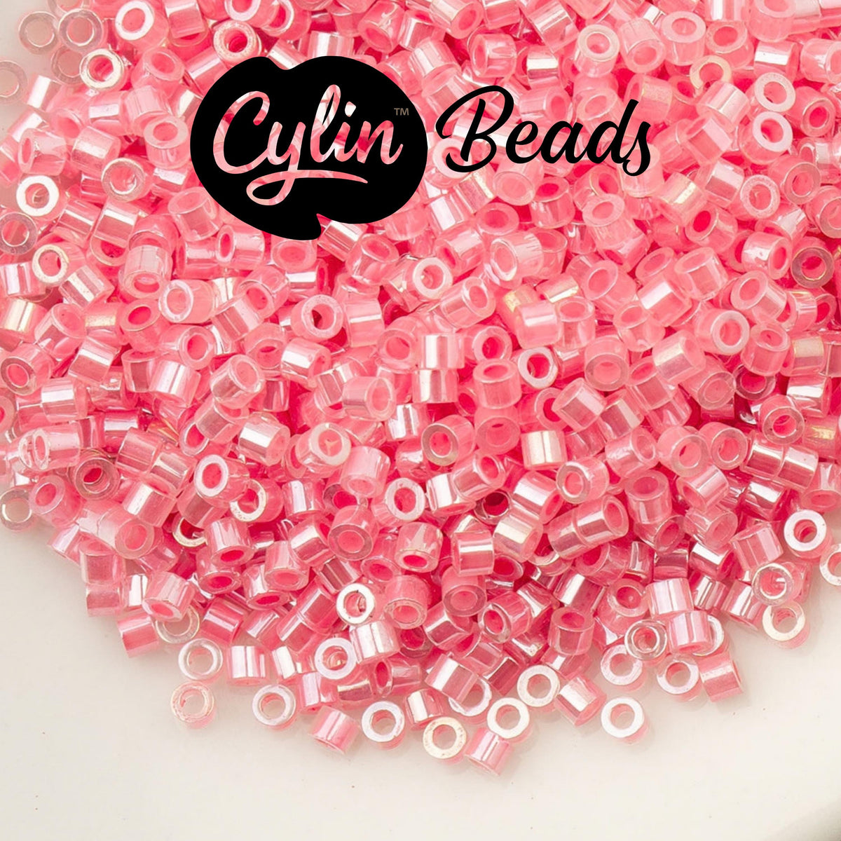 CY11-1028 11/0 Cylin Beads Crystal Rose Lined Ceylon