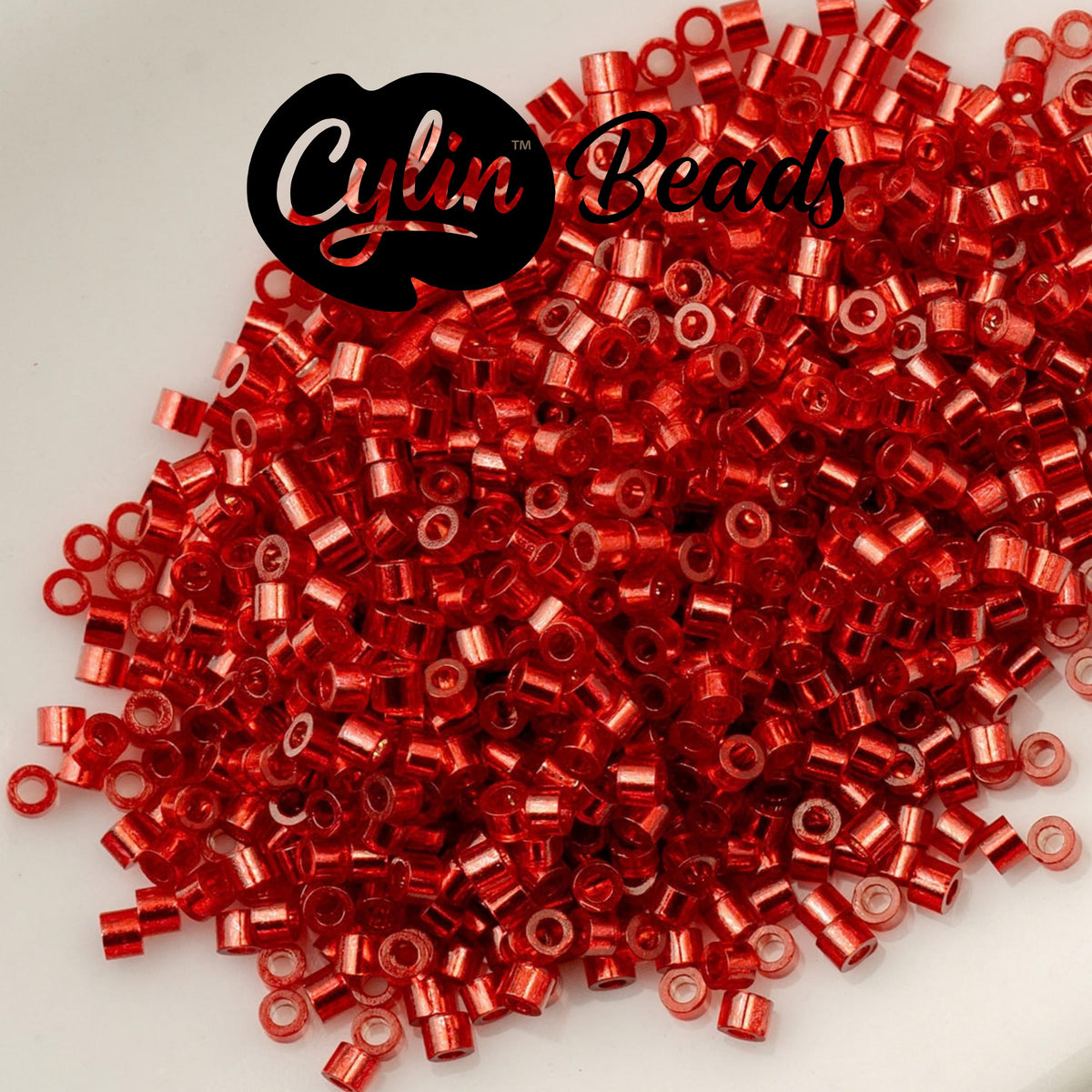 CY11-1040 11/0 Cylin Beads Silverlined Red
