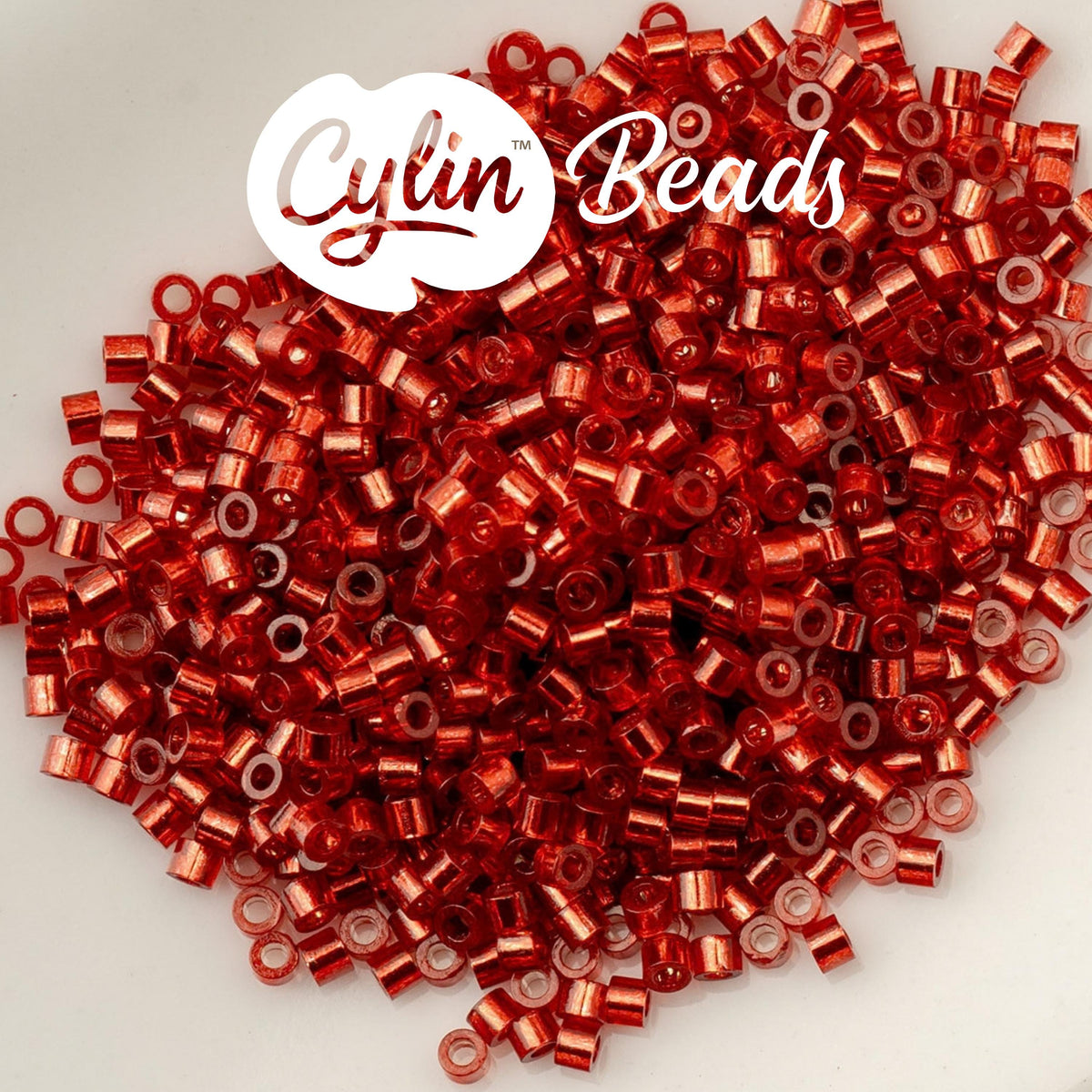 CY11-1041 11/0 Cylin Beads Silverlined Ruby Red