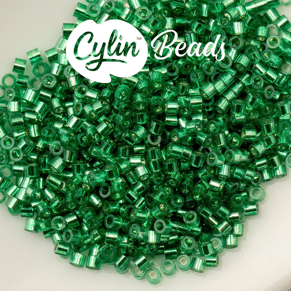 CY11-1042 11/0 Cylin Beads Silverlined Emerald