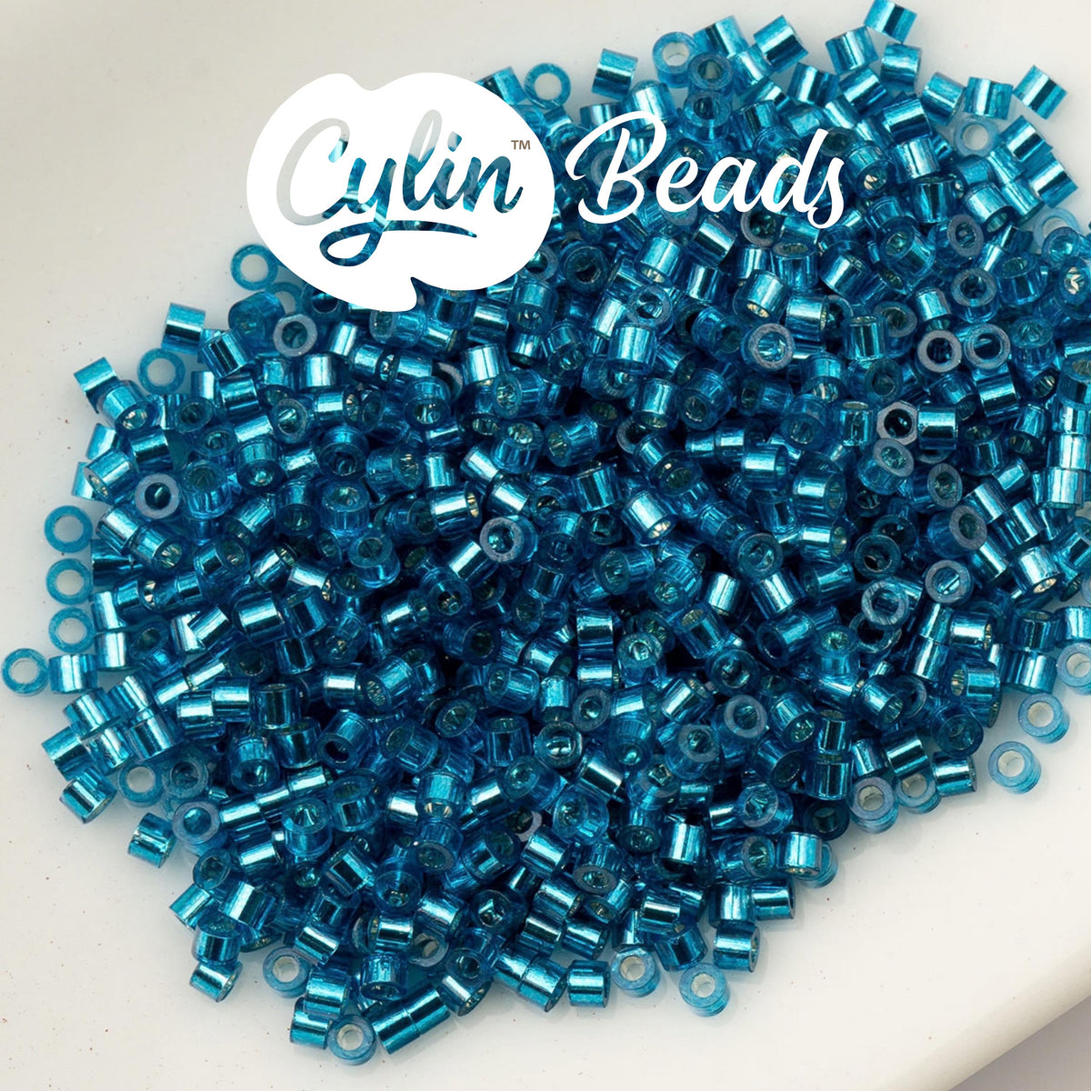 CY11-1019 11/0 Cylin Beads Silverlined Capri Blue