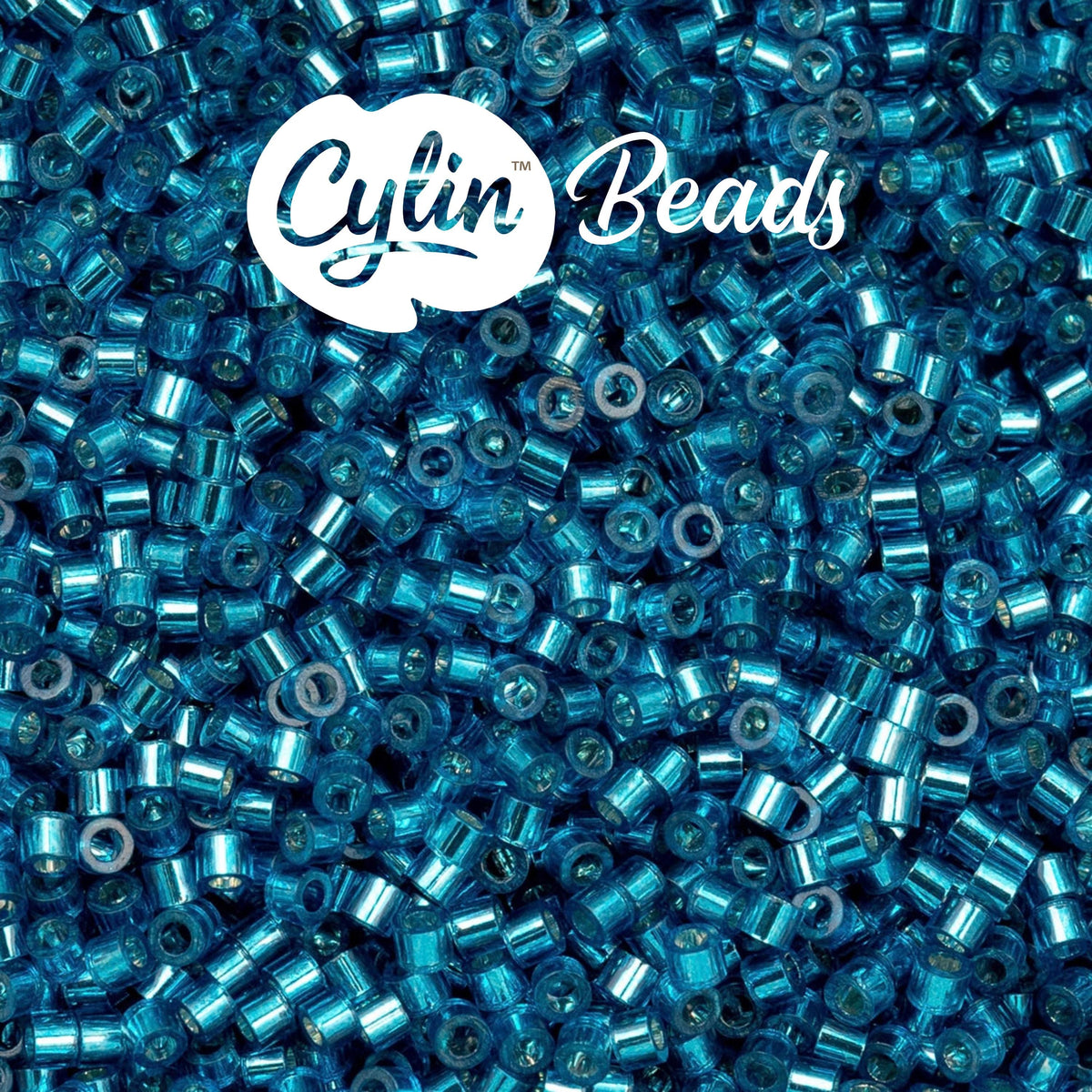 CY11-1019 11/0 Cylin Beads Silverlined Capri Blue